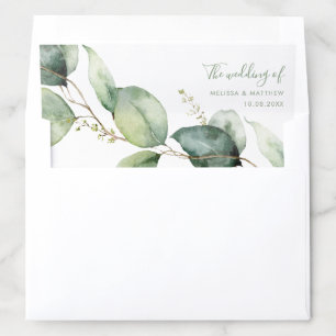 Elegant Watercolor Eucalyptus Wedding Envelope Liner