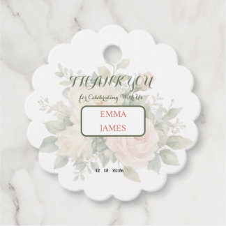 Elegant Watercolor Eucalyptus Wedding Favor Tag