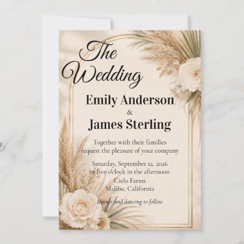 Elegant Watercolor Eucalyptus Wedding Invitation
