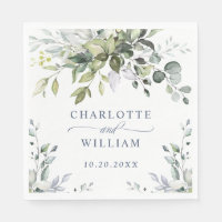 Elegant Watercolor Eucalyptus Wedding Paper