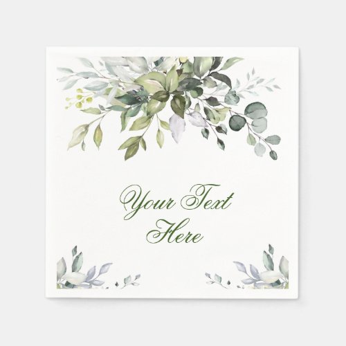 Elegant Watercolor Eucalyptus Wedding Paper Napkins