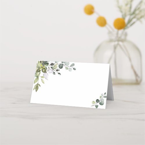 Elegant Watercolor Eucalyptus Wedding Place Card