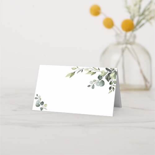 Elegant Watercolor Eucalyptus Wedding Place Card