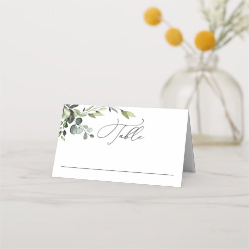 Elegant Watercolor Eucalyptus Wedding Place Card
