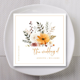 Elegant Watercolor Fall Bouquets | Script Wedding 