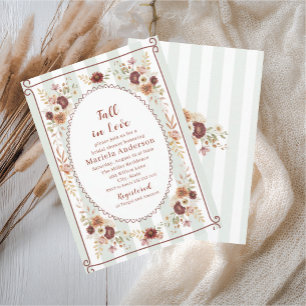Elegant Watercolor fall in love Bridal Shower Invitation