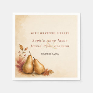 Elegant Watercolor Fall Thanksgiving Wedding Napkins