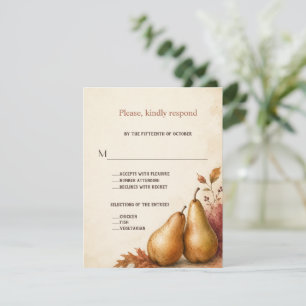 Elegant Watercolor Fall Thanksgiving Wedding RSVP Card