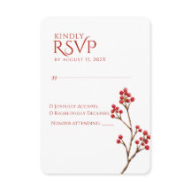 Elegant Watercolor Fall Wedding Response Card