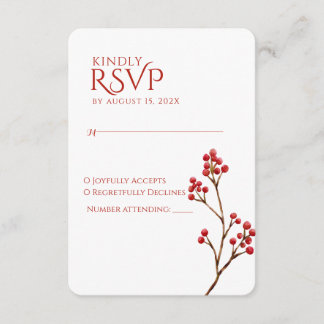 Elegant Watercolor Fall Wedding Response Card