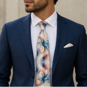 Elegant Watercolor Fantasy Floral Neck Tie