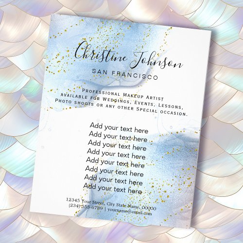 elegant watercolor faux glitter flyer