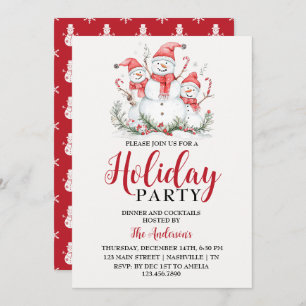 Elegant Watercolor Festive Holiday Party Invitation