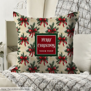 Elegant watercolor festive holiday throw pillow