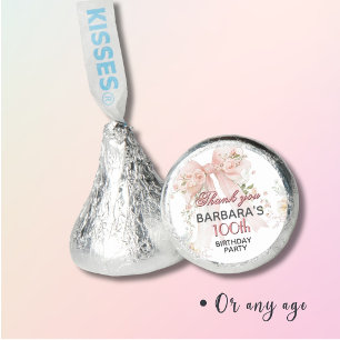 Elegant Watercolor Floral 100th Birthday Hershey®'s Kisses®