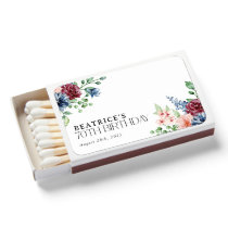 Elegant Watercolor Floral 70th Birthday Favors Matchboxes
