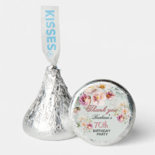 Elegant Watercolor Floral 70th Birthday Hershey®'s Kisses®
