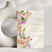 Elegant Watercolor Floral 75th Birthday Party