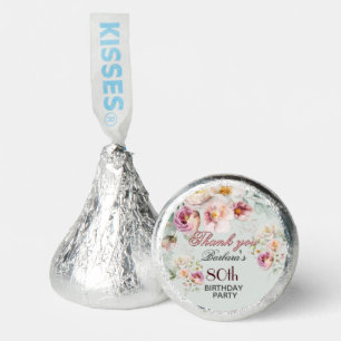 Elegant Watercolor Floral 80th Birthday Hershey®'s Kisses®
