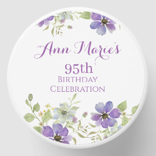 Elegant Watercolor Floral 95th Birthday Mini Candle Favors