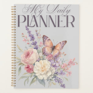 Elegant Watercolor Floral and Butterfly Daily Planner