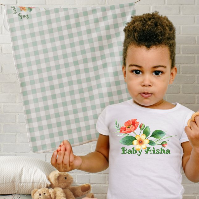 Elegant Watercolor Floral Baby Blanket | New Baby (Creator Uploaded)