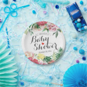 Elegant Watercolor Floral Baby / Bridal Shower Paper Plates (Party)