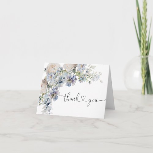 Elegant Watercolor Floral Baby Shower Thank You Note Card
