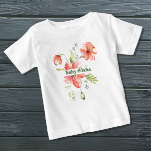 Elegant Watercolor Floral Baby T-Shirt New Baby