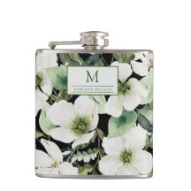 Elegant watercolor floral black and white