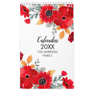 Elegant Watercolor Floral Botanical Calendar