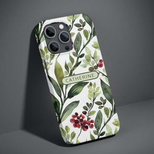 Elegant Watercolor Floral Botanical Name Case_Mate iPhone 14 Case