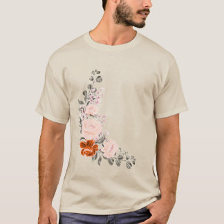 Elegant Watercolor Floral Bouquet and Botanical T-Shirt