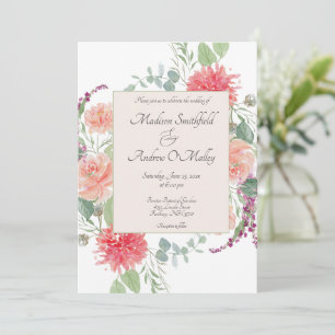 Elegant  Watercolor Floral Bouquet  Invitation