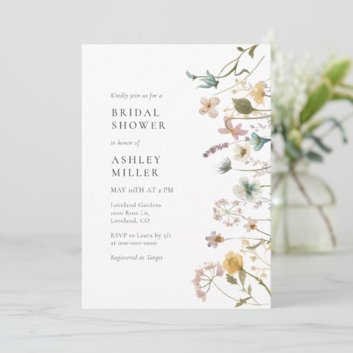 Elegant Watercolor Floral Bridal Shower Invitation | Zazzle