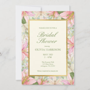 Elegant Watercolor Floral Bridal Shower Invitation