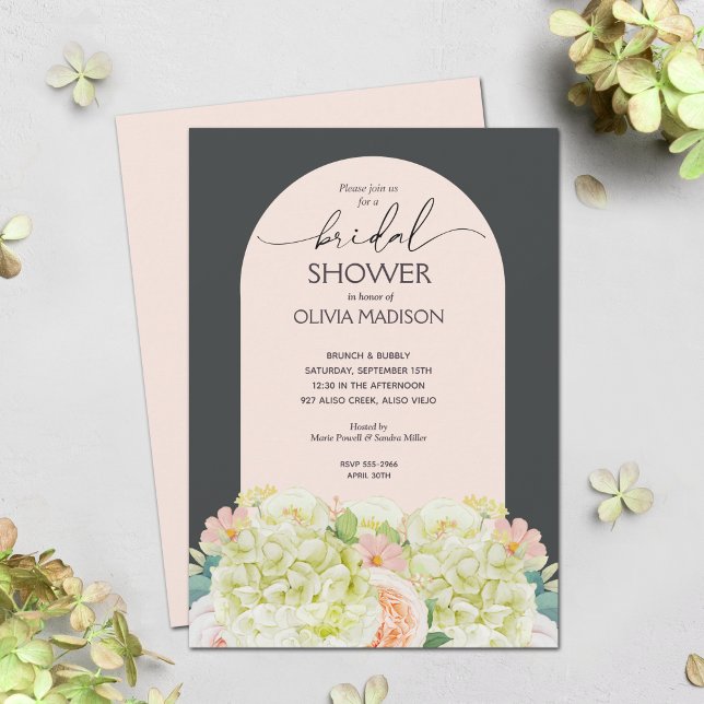 Elegant Watercolor Floral Bridal Shower Invitation