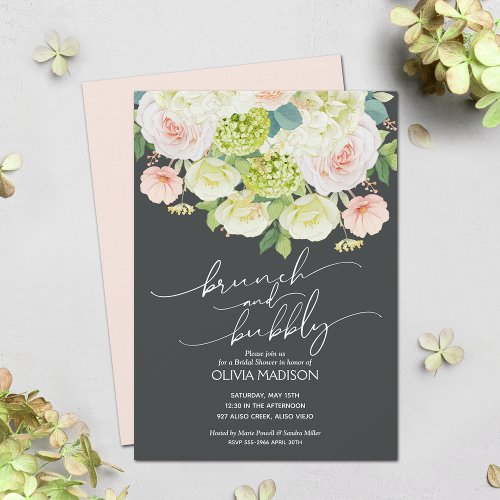 Elegant Watercolor Floral Bridal Shower Invitation