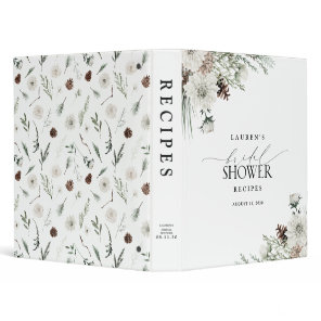 Elegant Watercolor Floral Bridal Shower Recipe 3 Ring Binder
