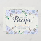Elegant Watercolor Floral Bridal Shower Recipe Invitation Postcard (Front/Back)