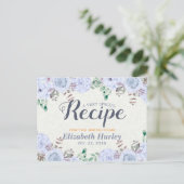 Elegant Watercolor Floral Bridal Shower Recipe Invitation Postcard (Standing Front)