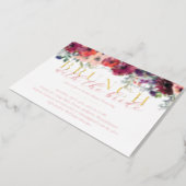 Elegant Watercolor Floral Brunch Bridal Shower Foil Invitation (Rotated)