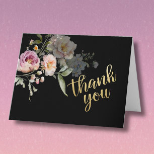 Elegant Watercolor Floral Budget Retirement Thank You Card
