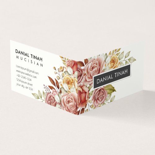 Elegant Watercolor Floral Business Card