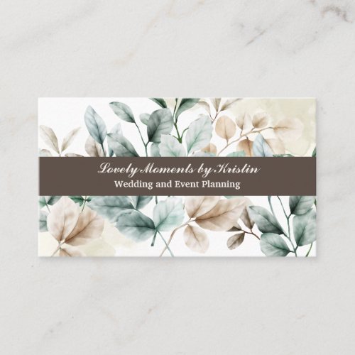Elegant watercolor floral business card
