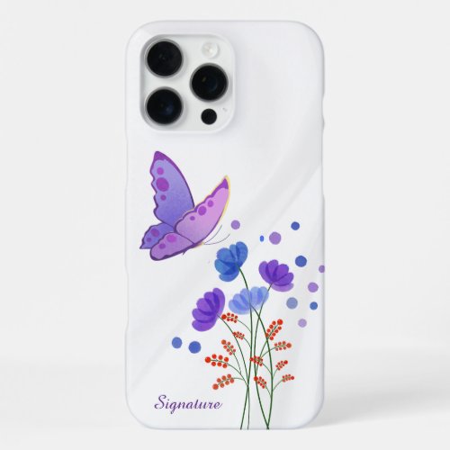Elegant watercolor floral butterfly phone case