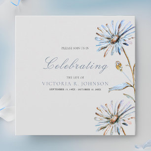 Elegant Watercolor Floral Celebration of Life Invitation