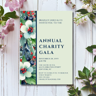 Elegant Watercolor Floral Charity Event Gala Party Invitation