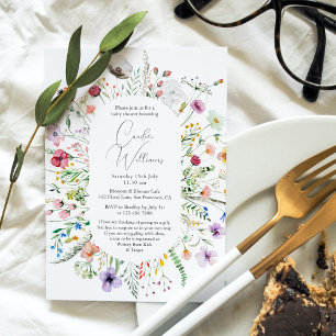 Elegant Watercolor Floral Couples Baby Shower Invitation