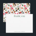 Elegant Watercolor Floral Custom Bridal Shower Thank You Card<br><div class="desc">Elegant Watercolor Pink Floral Greenery Pattern Custom Bridal Shower Thank You Card</div>